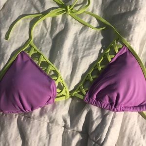 Victoria’s Secret Purple and Green Bikini Top
